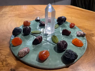 Kristallnätsfat Merkaba handgjort