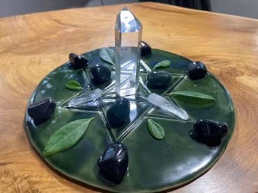 Kristallnätsfat Merkaba handgjort