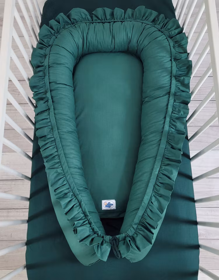 Babynest volang- Buteljgrön
