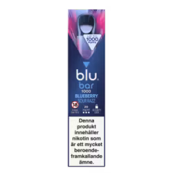 Blu Bar Vape - Blueberry Sour Raspberry 20mg engångsvape 1000 Puffs - 10 pack