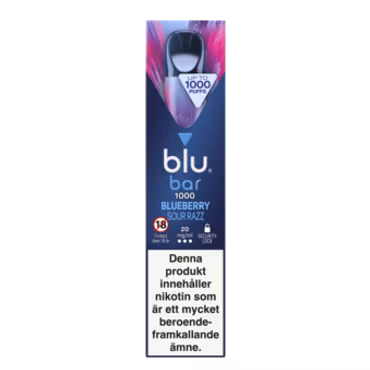 Blu Bar Vape - Blueberry Sour Raspberry 20mg engångsvape (1000 Puffs)