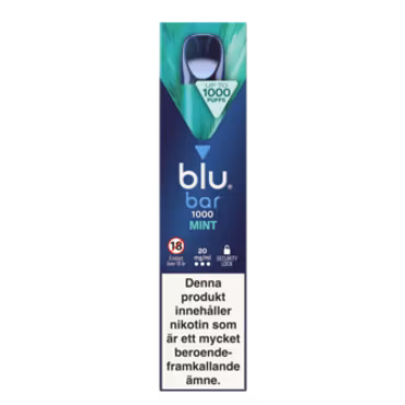 Blu Bar Vape - Mint Ice 20mg engångsvape (1000 Puffs)