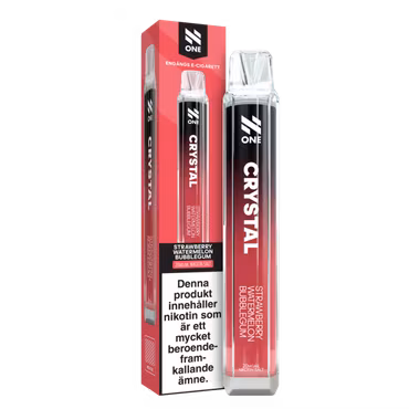 N One Crystal Vape Jordgubbar, Vattenmelon, bubbelgum - Strawberry Watermelon Bubblegum 20mg