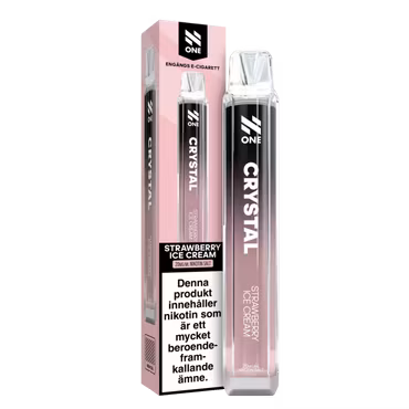 N One Crystal Vape Jorgubbar & Vanilj - Strawberry Ice Cream 20mg