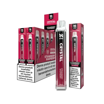N One Crystal Vape Jordgubb & Hallon - Strawberry Raspberry 20mg - 10 pack
