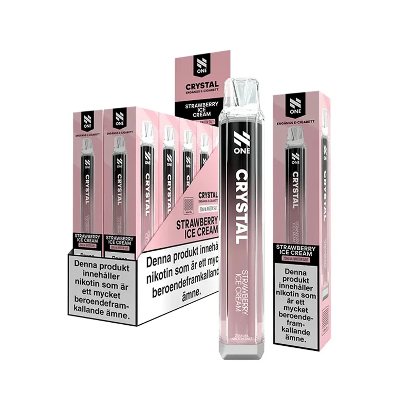 N One Crystal Vape Jorgubbar & Vanilj - Strawberry Ice Cream 20mg - 10 pack