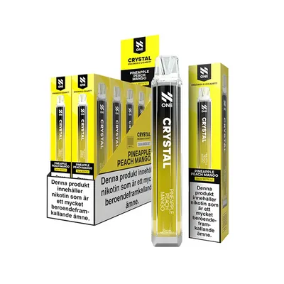 N One Crystal Vape Ananas, Periska & Mango - Pineapple Peach Mango 20mg - 10 pack