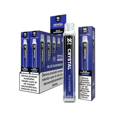 N One Crystal Vape Blå Hallon - Blue Raspberry 20mg - 10 pack