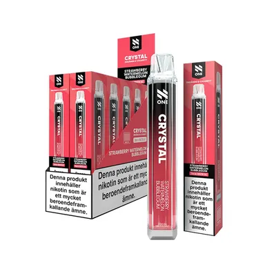 N One Crystal Vape Jordgubbar, Vattenmelon, bubbelgum - Strawberry Watermelon Bubblegum 20mg - 10 pack