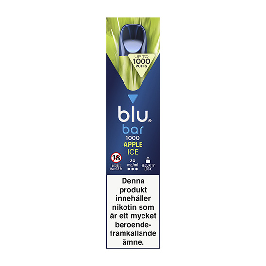Blu Bar Vape - Apple Ice 20mg engångsvape (1000 Puffs)