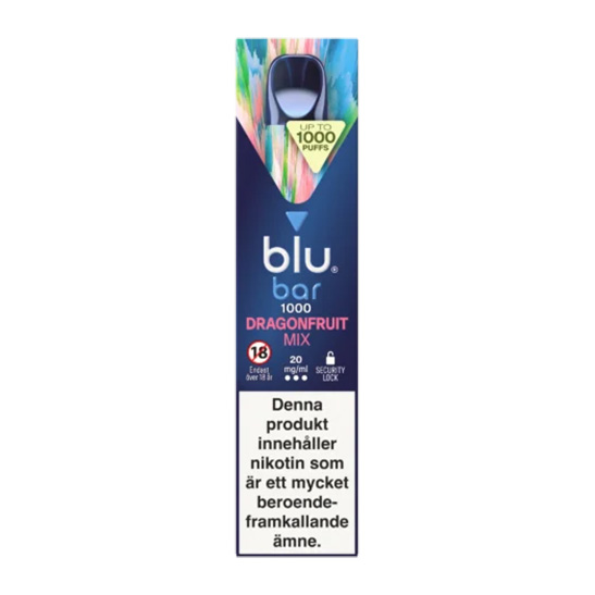Blu Bar Vape - Dragonfruit Mix 20mg engångsvape (1000 Puffs)
