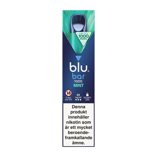 Blu Bar Vape - Mint Ice 20mg engångsvape (1000 Puffs)