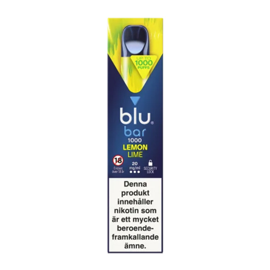 Blu Bar Vape - Lemon Lime 20mg engångsvape (1000 Puffs) - 10 pack