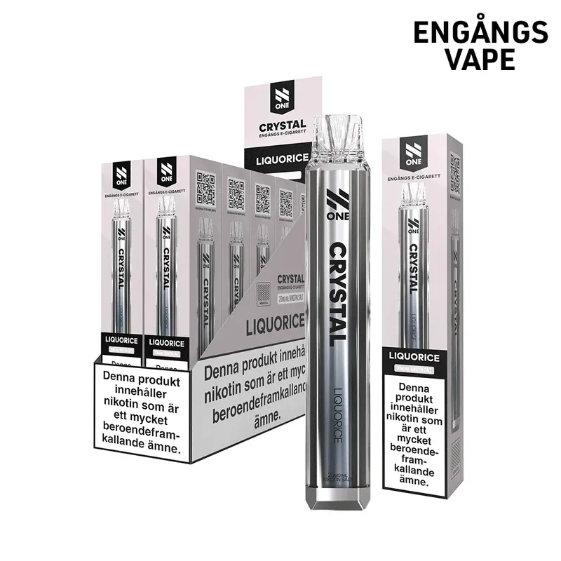 N One Crystal Vape Lakrits - Liquorice 20mg - 10 pack