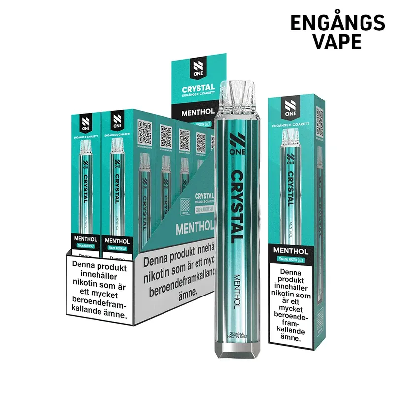 N One Crystal Vape - Menthol 20mg - 10 pack