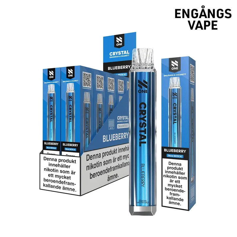 N One Crystal Vape Blåbär - Blueberry 20mg - 10 pack
