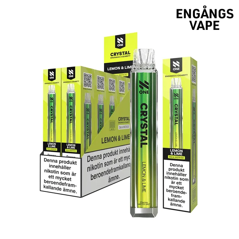 N One Crystal Vape Citron & Lime - Lemon Lime 20mg - 10 pack