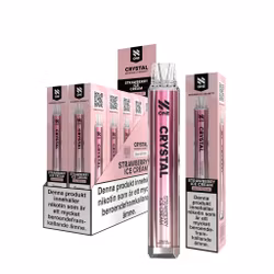 N One Crystal Vape Jordgubbar & Vanilj - Strawberry Ice Cream 20mg - 10 pack