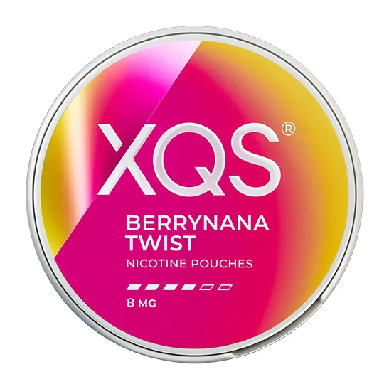 XQS Berrynana Twist Strong 8 mg | Nikotinpåse med smak av jorgubb & Banan