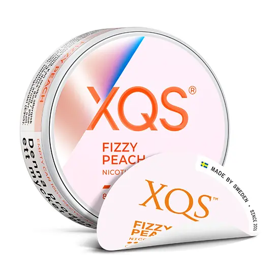 XQS Fizzy Peach Strong 8 mg | Nikotinpåse med smak av Persika & Fizz