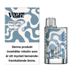VONT Cube Salt Lakrits 20mg – Engångsvape med saltlakrits