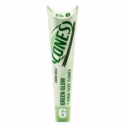 Cones Green Glow King Size 109 mm – 6-pack Färdigrullade Gröna Cones