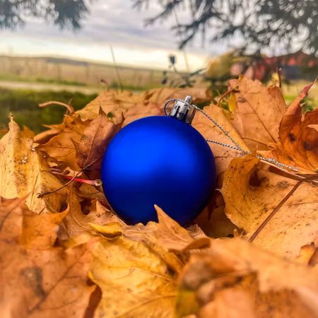 Julgranskula med namn – Ljusblå