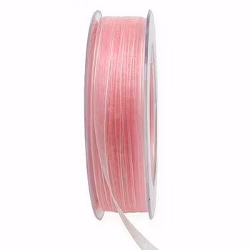 Organzaband 7 mm - Ljus rosa