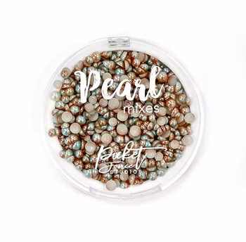 Picket Fence Studios Gradient Flatback Pearls Pale Blue & Soft Copper