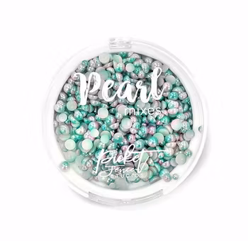 Picket Fence Studios Gradient Flatback Pearls Aquamarine & Pale Pink