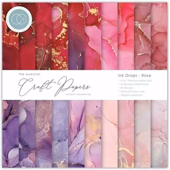 Craft Consortium Essential Craft Papers Paperpad Ink Drops Rose 6 x 6