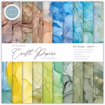 Craft Consortium Essential Craft Papers Paperpad Ink Drops Earth 6 x 6