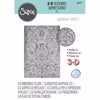 Sizzix 3-D Textured Impressions Embossing Folder - "Folk Doodle"