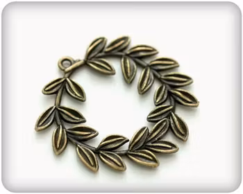 Charms Laurel Wreath 35*38mm Bronze