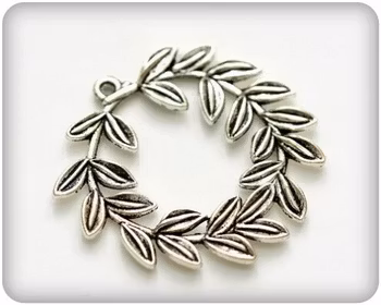 Charms Laurel Wreath 35*38mm Silver