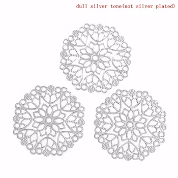 Metalldeko 5 st Blommor silver