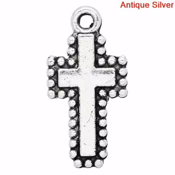 Metall Antique silver Kors 3 st