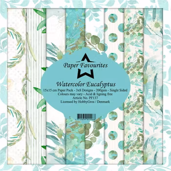 Paper Favourites - Watercolor Eucalyptus Paperpack 6' x 6'