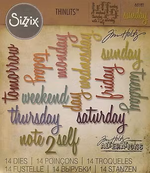 Sizzix/Tim Holtz Thinlits Die ”Daily Words - Script”
