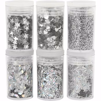 Creotime - Glitter & Paljetter Silver