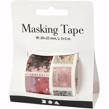 Creotime Masking Tape / Washi tape Frimärke & Blomstermotiv