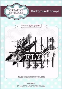 Creative Expressions Rubberstamp - Dragonfly Background
