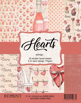 Reprint Paperpad 6' x 6' - Hearts