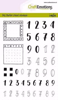 CraftEmotions Clearstamps A6 - Bullet Journal - Numbers 10 mm + planner