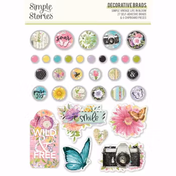 Simple Stories - Simple Vintage Life in Bloom Decorative Brads