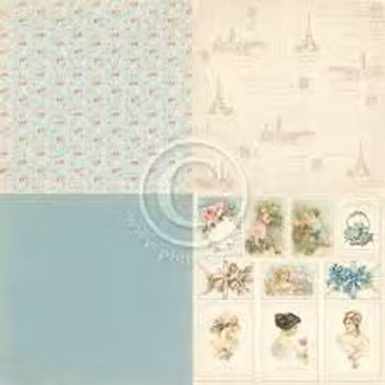 Pion Design - Paris Flea Market - Blue fabric 6x6