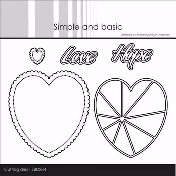 Simple and Basic die "Patchwork Heart w/Scalloped Edge"