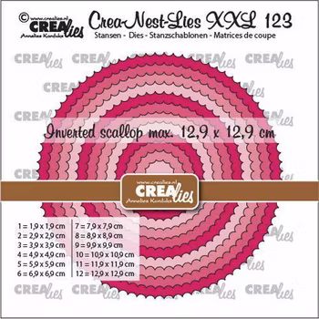 Crealies Crea-nest-dies XXL Circles with inverted scallop
