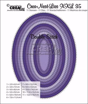 Crealies Crea-nest-dies XXL Ovals with double stitch