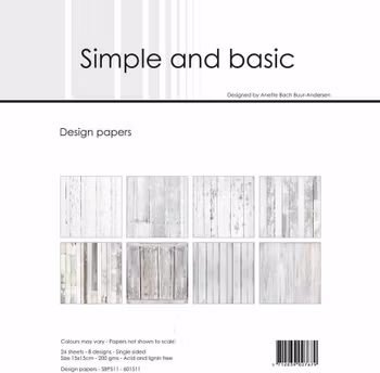 Simple and Basic Design Papers "White Wood" 6 x 6